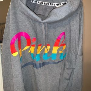 Grey PINK TURTLENECK sweater